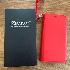 AMO Red Folio Wallet Phone Case